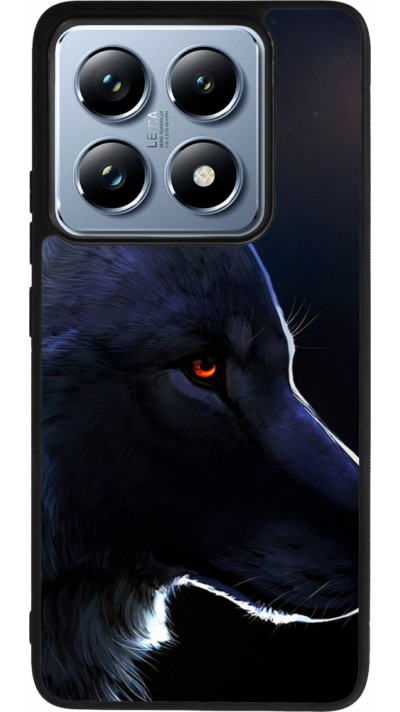 Coque Xiaomi 14T Pro - Silicone rigide noir Wolf Shape