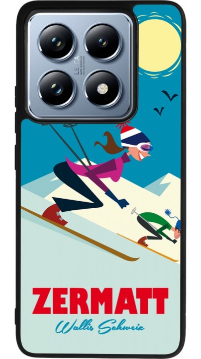 Coque Xiaomi 14T Pro - Silicone rigide noir Zermatt Ski Downhill