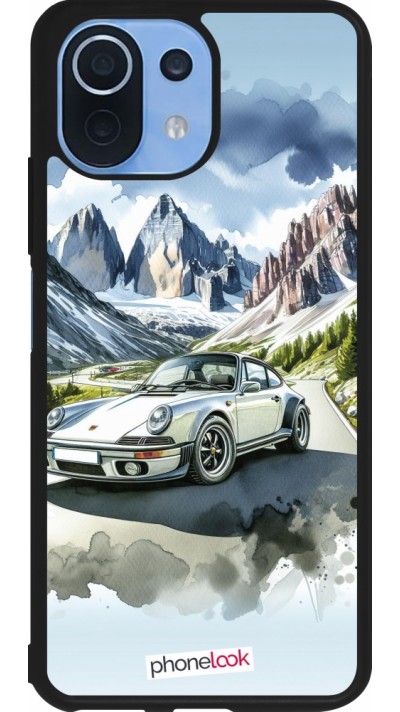 Xiaomi Mi 11 Lite 5G Case Hülle - Silikon schwarz Porsche 911 Berg Aquarell