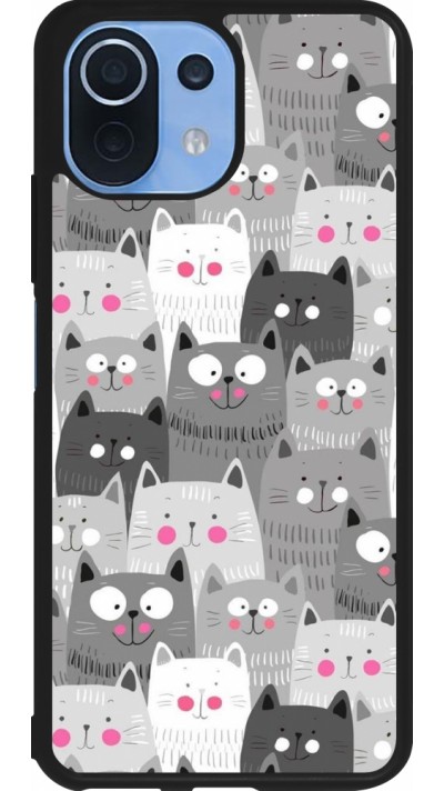 Xiaomi Mi 11 Lite 5G Case Hülle - Silikon schwarz Katzenschwärme