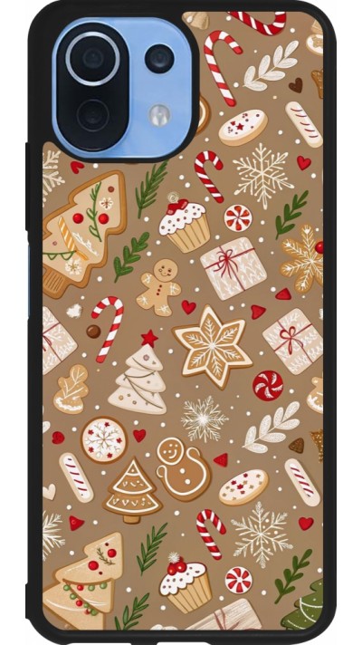 Xiaomi Mi 11 Lite 5G Case Hülle - Silikon schwarz Christmas 25 Pattern Ginger Cookie