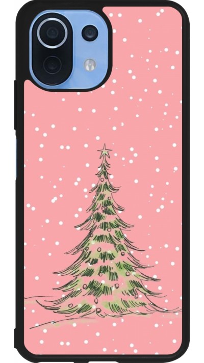 Xiaomi Mi 11 Lite 5G Case Hülle - Silikon schwarz Christmas 25 Pink Tree