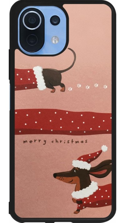Xiaomi Mi 11 Lite 5G Case Hülle - Silikon schwarz Christmas 25 Teckel Merry Xmas