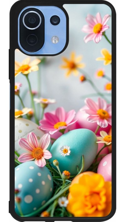 Xiaomi Mi 11 Lite 5G Case Hülle - Silikon schwarz Easter 2026 Eggs with flowers