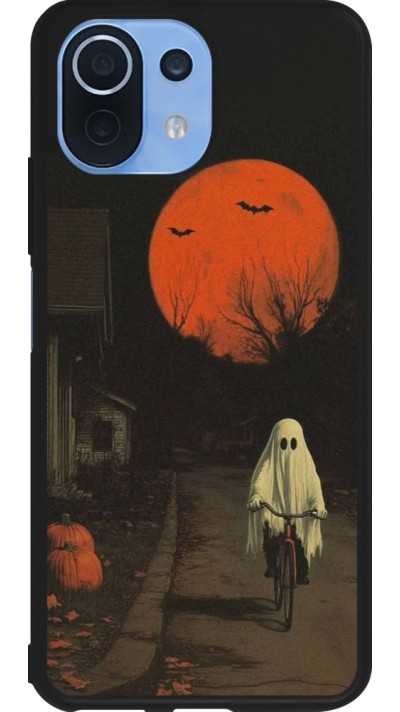 Xiaomi Mi 11 Lite 5G Case Hülle - Silikon schwarz Halloween 2025 Ghost on a bicycle