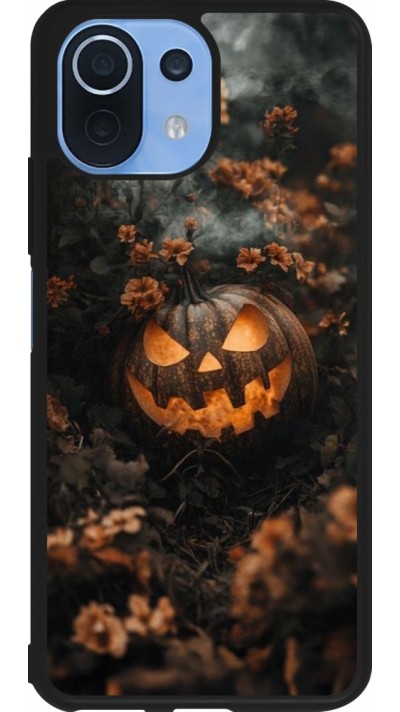 Xiaomi Mi 11 Lite 5G Case Hülle - Silikon schwarz Halloween 2025 Pumpkin with flowers
