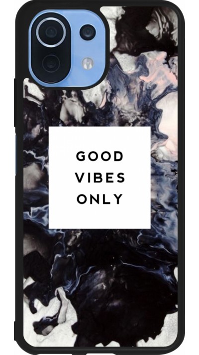 Xiaomi Mi 11 Lite 5G Case Hülle - Silikon schwarz Marble Good Vibes Only