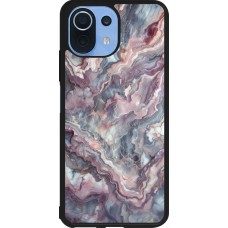 Xiaomi Mi 11 Lite 5G Case Hülle - Silikon schwarz Violetter silberner Marmor