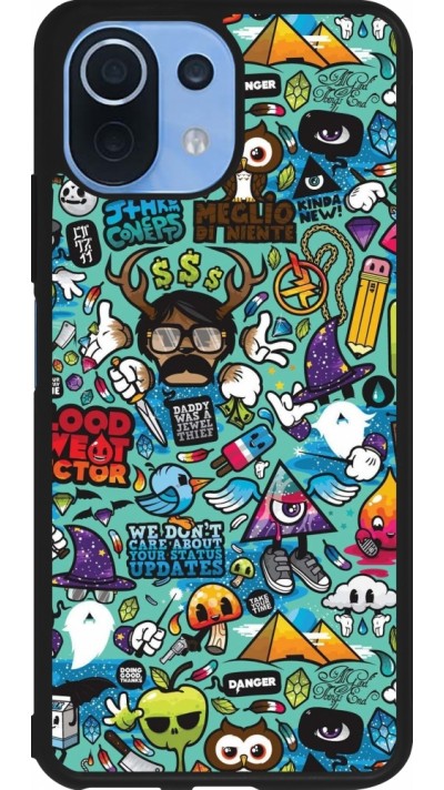 Xiaomi Mi 11 Lite 5G Case Hülle - Silikon schwarz Mixed Cartoons Turquoise