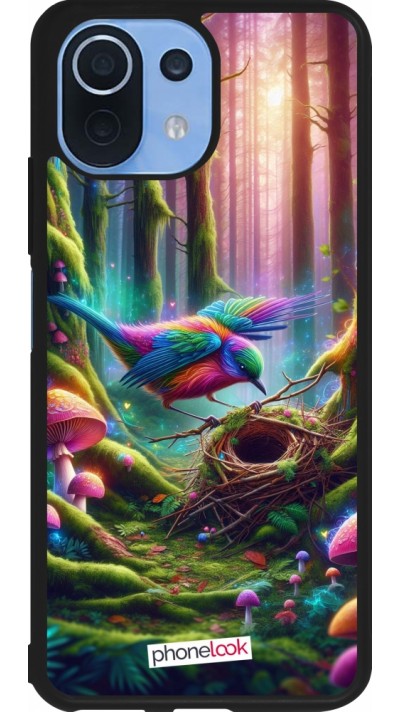 Xiaomi Mi 11 Lite 5G Case Hülle - Silikon schwarz Vogel Nest Wald