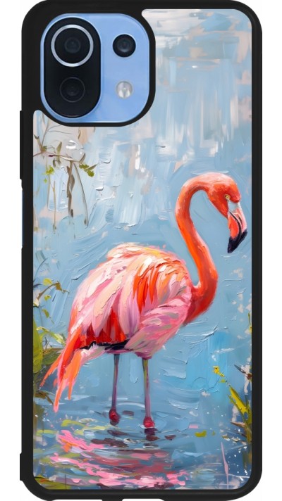 Xiaomi Mi 11 Lite 5G Case Hülle - Silikon schwarz Paint Flamingo