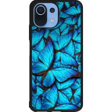 Coque Xiaomi Mi 11 Lite 5G - Silicone rigide noir Papillon bleu