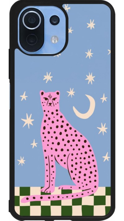 Xiaomi Mi 11 Lite 5G Case Hülle - Silikon schwarz Pink leopard with stars 2026