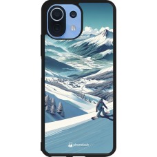 Xiaomi Mi 11 Lite 5G Case Hülle - Silikon schwarz Snowboarder Berg