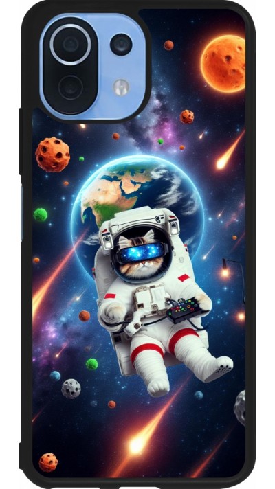 Xiaomi Mi 11 Lite 5G Case Hülle - Silikon schwarz VR SpaceCat Odyssee