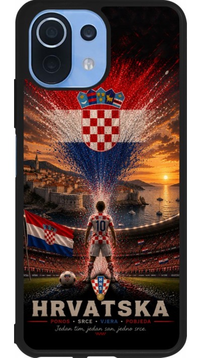 Xiaomi Mi 11 Lite 5G Case Hülle - Silikon schwarz Fussball Kroatien splash 2026