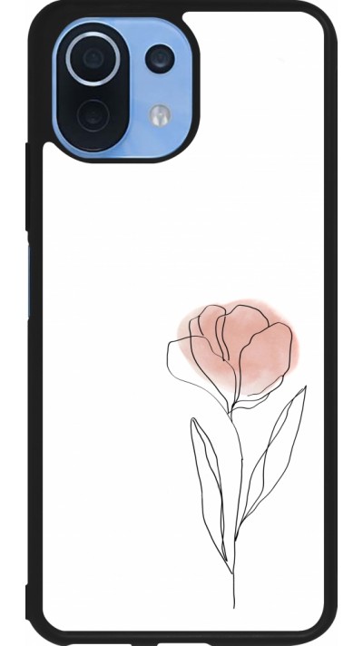 Xiaomi Mi 11 Lite 5G Case Hülle - Silikon schwarz Spring 23 minimalist flower