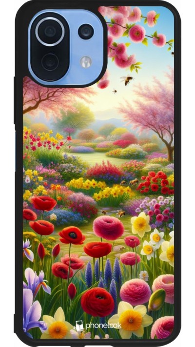 Xiaomi Mi 11 Lite 5G Case Hülle - Silikon schwarz Frühling 25 Strauß Frühling