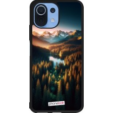 Xiaomi Mi 11 Lite 5G Case Hülle - Silikon schwarz Sonnenuntergang Waldsee