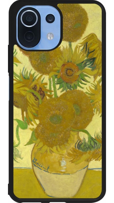 Xiaomi Mi 11 Lite 5G Case Hülle - Silikon schwarz Kunstbild - Sonnenblumen  - Van Gogh