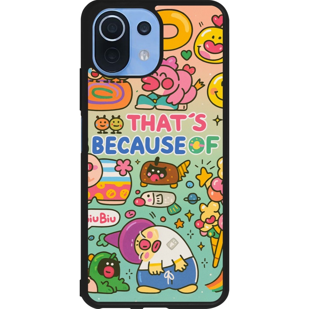 Coque Xiaomi Mi 11 Lite 5G - Silicone rigide noir Thats beacause of