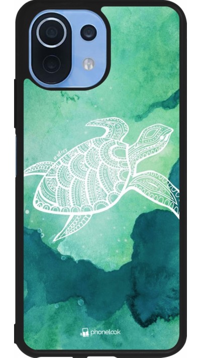 Xiaomi Mi 11 Lite 5G Case Hülle - Silikon schwarz Turtle Aztec Watercolor