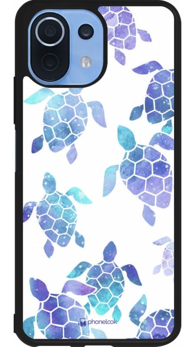 Xiaomi Mi 11 Lite 5G Case Hülle - Silikon schwarz Turtles pattern watercolor