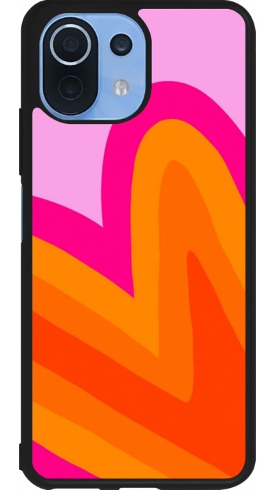 Xiaomi Mi 11 Lite 5G Case Hülle - Silikon schwarz Valentine 2024 heart gradient