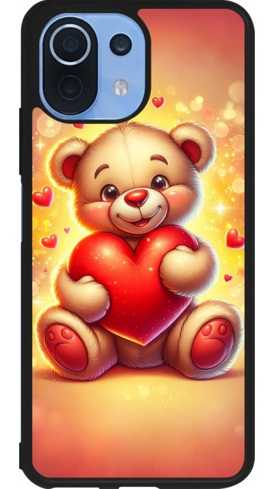 Xiaomi Mi 11 Lite 5G Case Hülle - Silikon schwarz Valentin 2024 Teddy Liebe