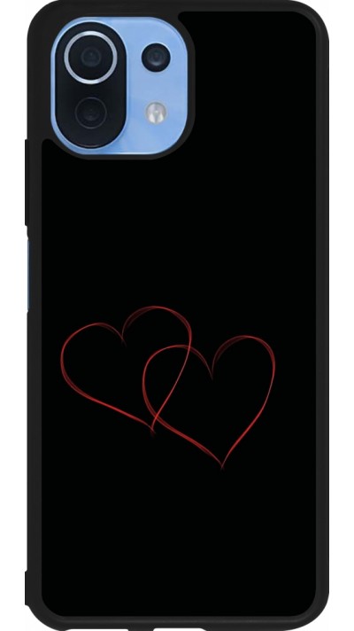 Xiaomi Mi 11 Lite 5G Case Hülle - Silikon schwarz Valentine 2023 attached heart