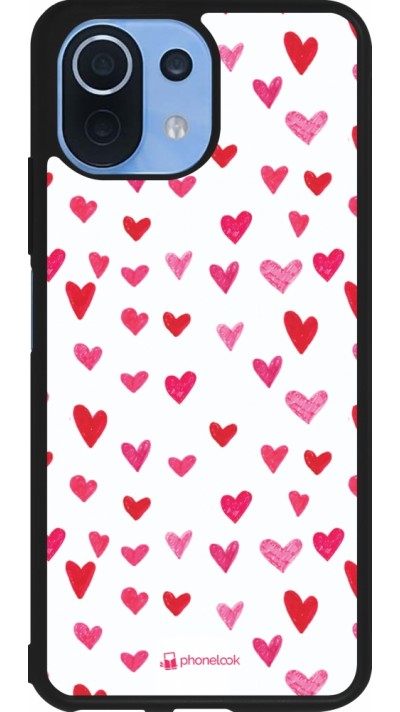 Xiaomi Mi 11 Lite 5G Case Hülle - Silikon schwarz Valentine 2022 Many pink hearts