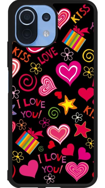 Xiaomi Mi 11 Lite 5G Case Hülle - Silikon schwarz Valentine 2023 love symbols