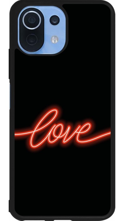 Xiaomi Mi 11 Lite 5G Case Hülle - Silikon schwarz Valentine 2023 neon love