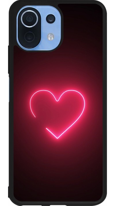 Xiaomi Mi 11 Lite 5G Case Hülle - Silikon schwarz Valentine 2023 single neon heart