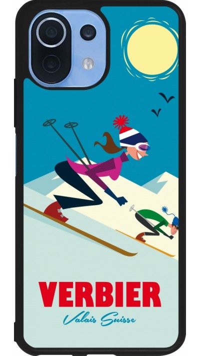 Xiaomi Mi 11 Lite 5G Case Hülle - Silikon schwarz Verbier Ski Downhill