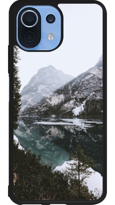 Xiaomi Mi 11 Lite 5G Case Hülle - Silikon schwarz Winter 22 snowy mountain and lake