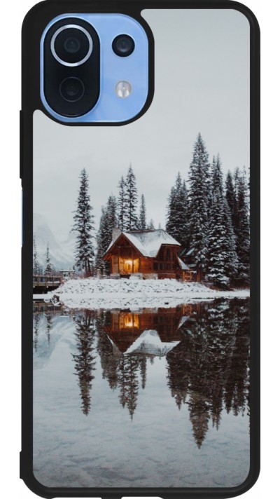 Xiaomi Mi 11 Lite 5G Case Hülle - Silikon schwarz Winter 25 Winter house forest afternoon