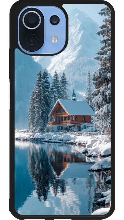Xiaomi Mi 11 Lite 5G Case Hülle - Silikon schwarz Winter 25 Winter house forest day