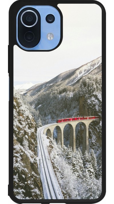 Xiaomi Mi 11 Lite 5G Case Hülle - Silikon schwarz Winter 25 Winter polar express