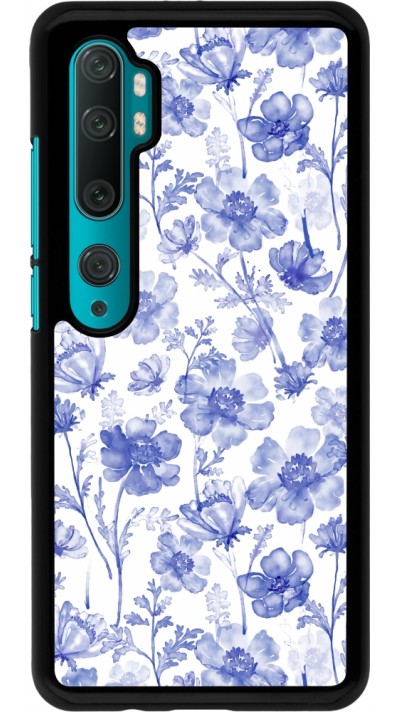 Xiaomi Mi Note 10 / Note 10 Pro Case Hülle - Spring 23 watercolor blue flowers