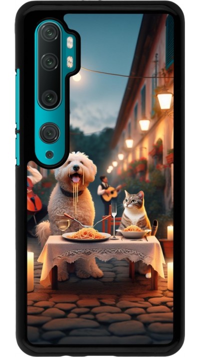 Xiaomi Mi Note 10 / Note 10 Pro Case Hülle - Valentin 2024 Hund & Katze Kerzenlicht