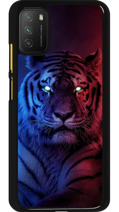 Xiaomi Poco M3 Case Hülle - Tiger Blue Red