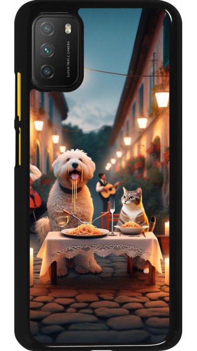 Xiaomi Poco M3 Case Hülle - Valentin 2024 Hund & Katze Kerzenlicht