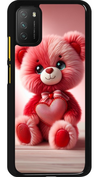 Xiaomi Poco M3 Case Hülle - Valentin 2024 Rosaroter Teddybär