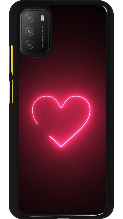 Xiaomi Poco M3 Case Hülle - Valentine 2023 single neon heart