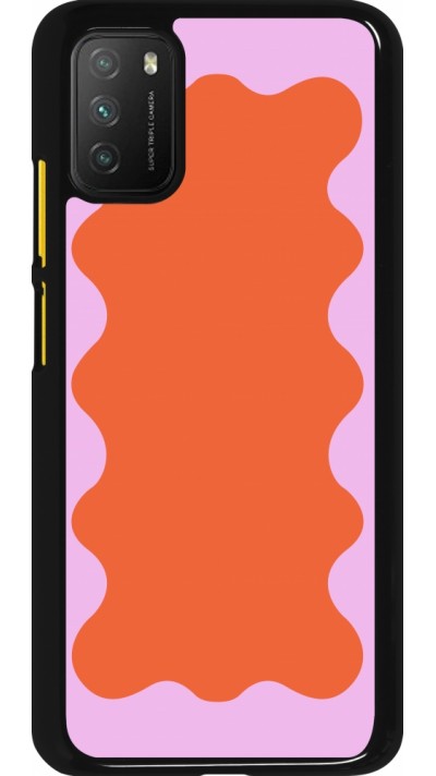 Xiaomi Poco M3 Case Hülle - Wavy Rectangle Orange Pink