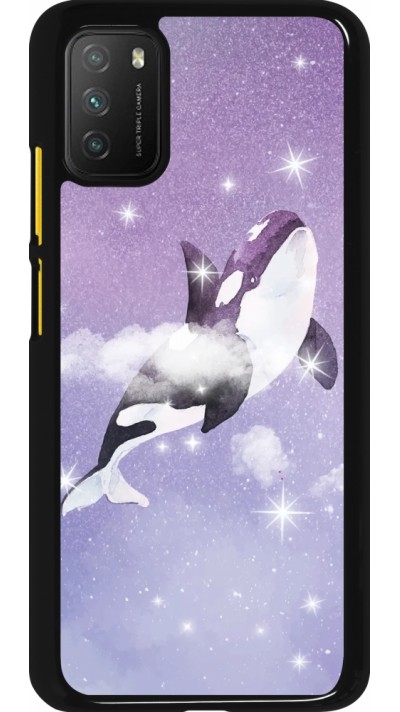 Xiaomi Poco M3 Case Hülle - Whale in sparking stars