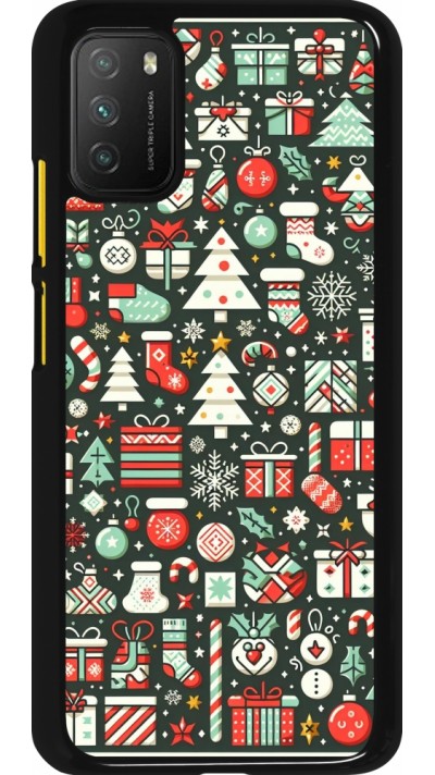 Xiaomi Poco M3 Case Hülle - Weihnachten 2023 Flachmuster
