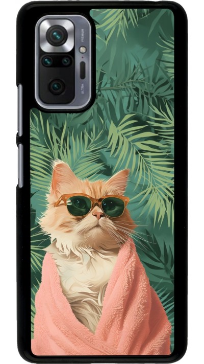 Xiaomi Redmi Note 10 Pro Case Hülle - Cat Summer Palms