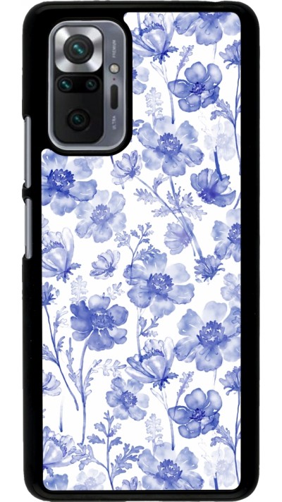 Xiaomi Redmi Note 10 Pro Case Hülle - Spring 23 watercolor blue flowers